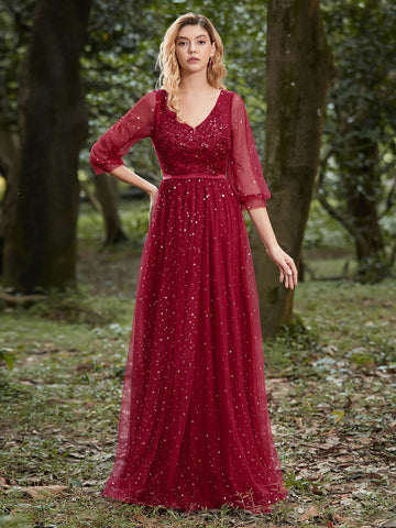 Ever Pretty Burgundy Red Christmas Party Dresses