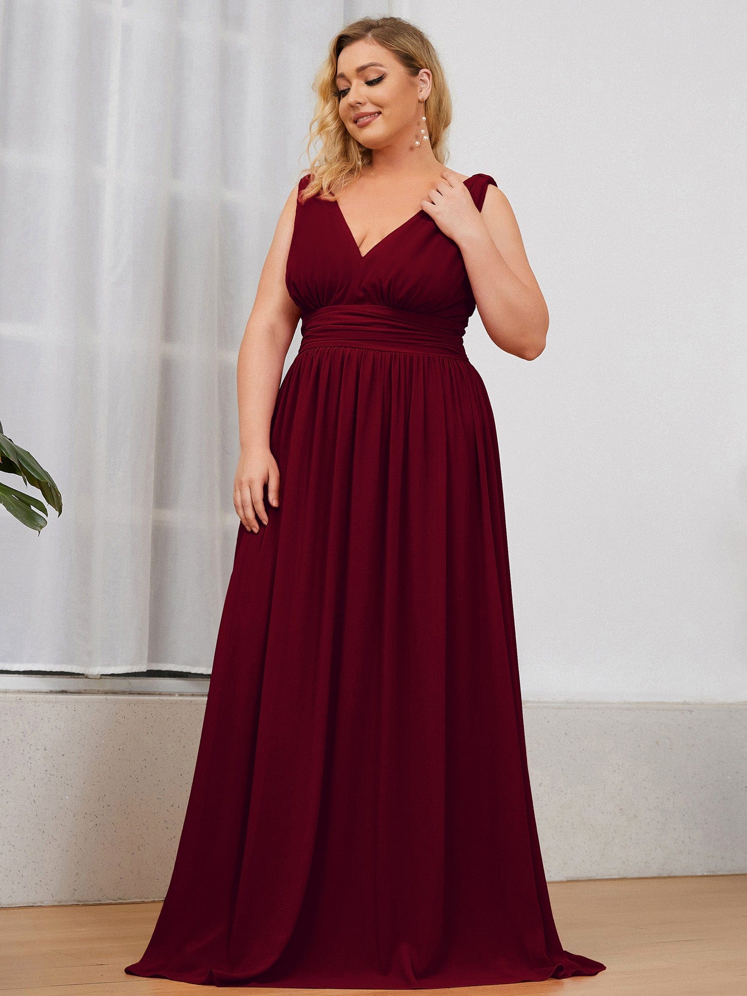 plus size burgundy bridesmaid dresses
