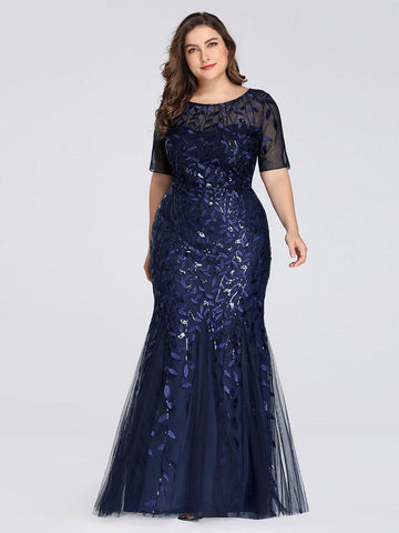 Floral Sequin Fishtail Tulle Mother Dress