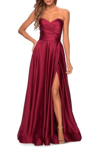 nordstrom Strapless Slit Satin Ballgown