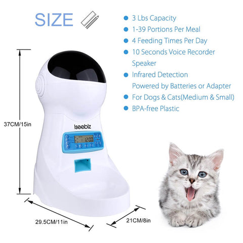 WiFi Automatic Pet Feeder Size Information