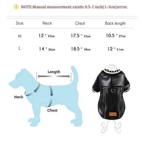 Dog Pu Leather Motorcycle Jacket