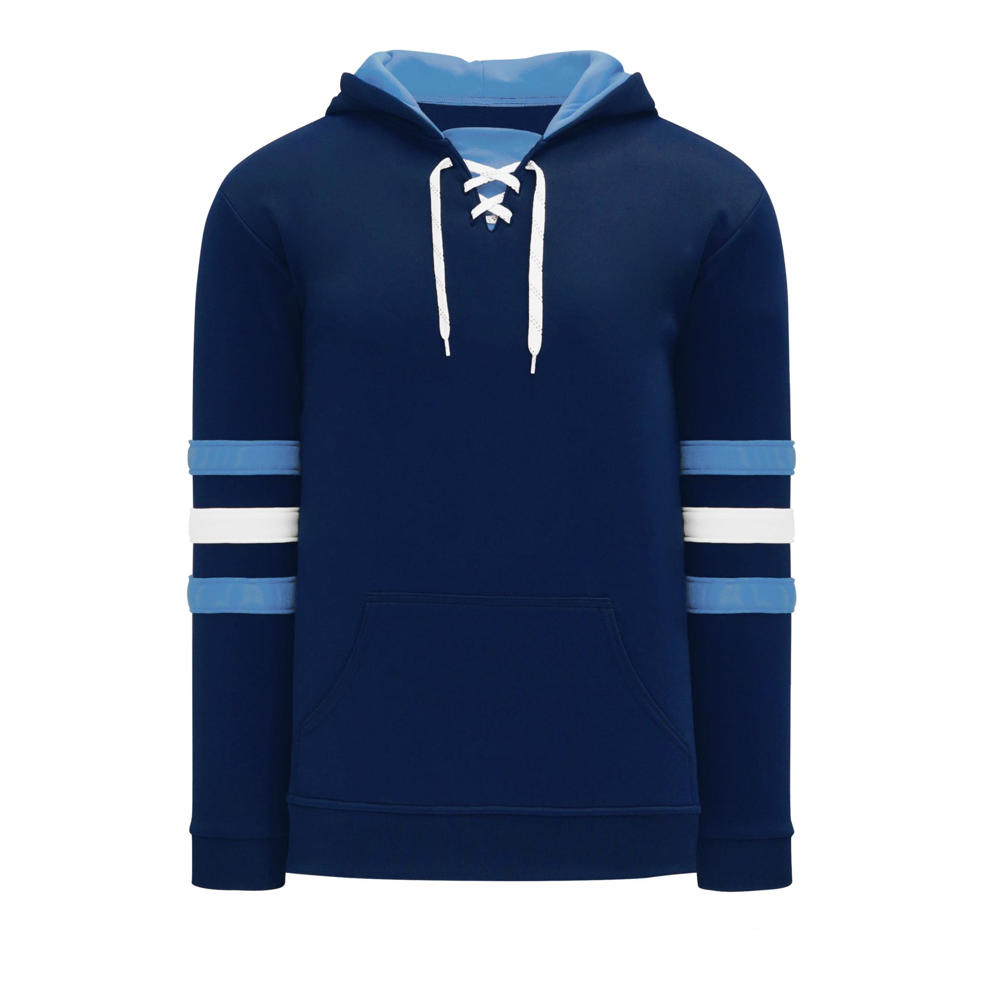 A1845-761 Navy/Sky/White Blank Hoodie Sweatshirt