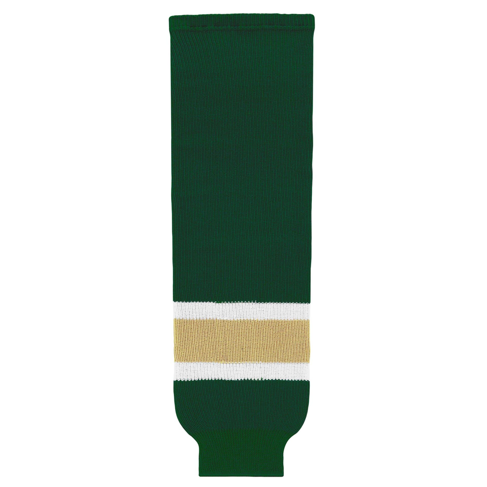 HS630-262 Dark Green/White/Vegas Hockey Socks (Pair)