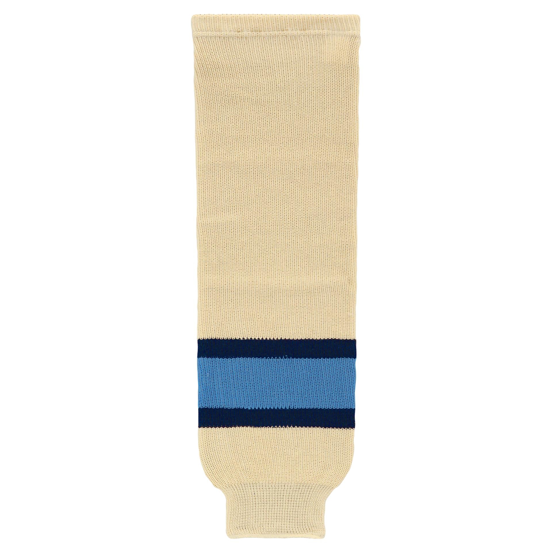 HS630-545 Sand/Navy/Sky Hockey Socks (Pair)