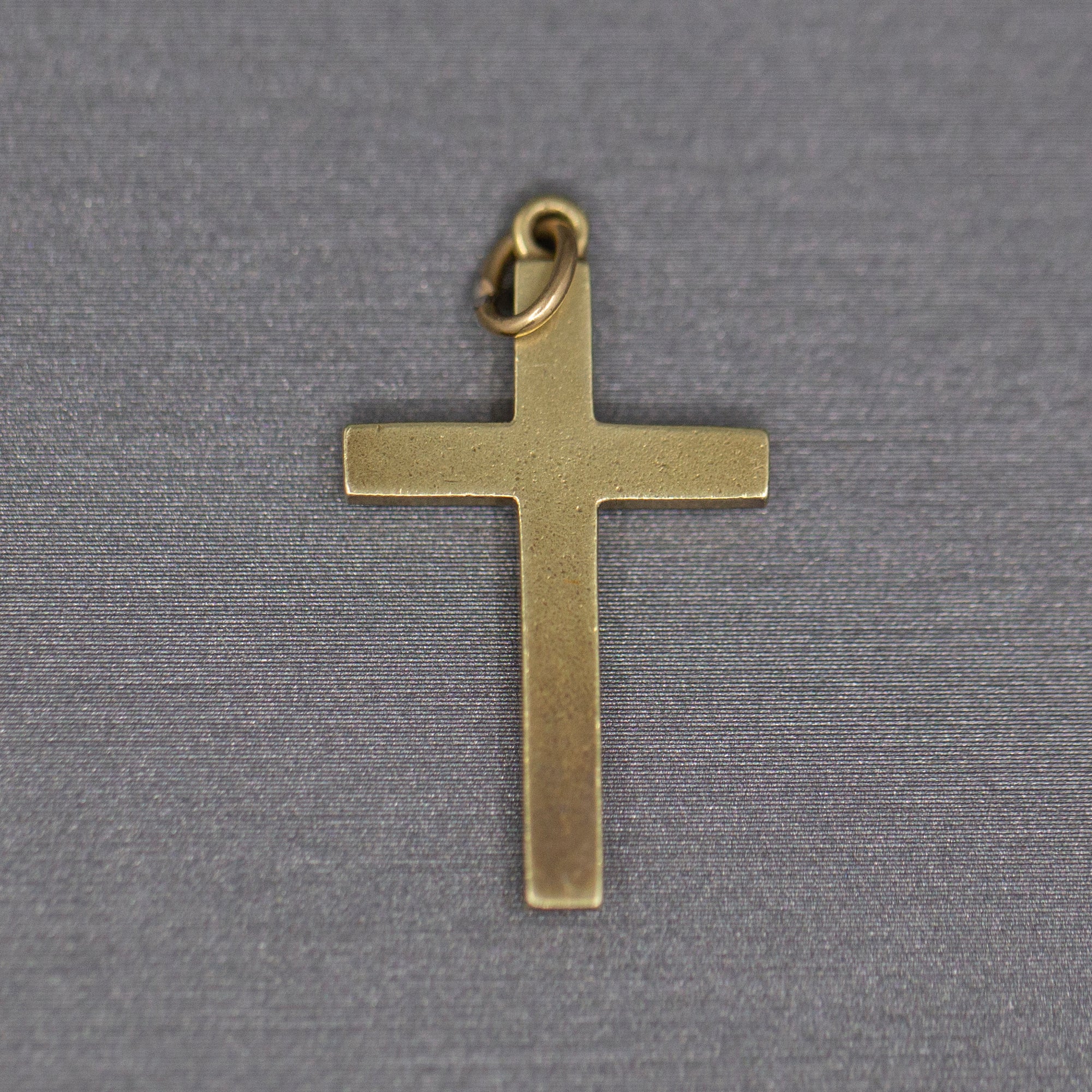 Antique Victorian Seed Pearl Christian Cross Pendant Charm in 14k Yellow Gold