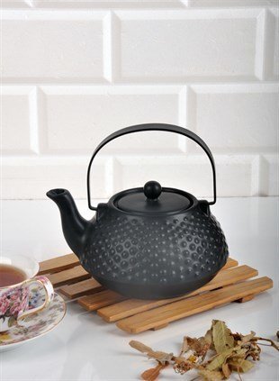 Black Ceramic Teapot with infuser - BA4667