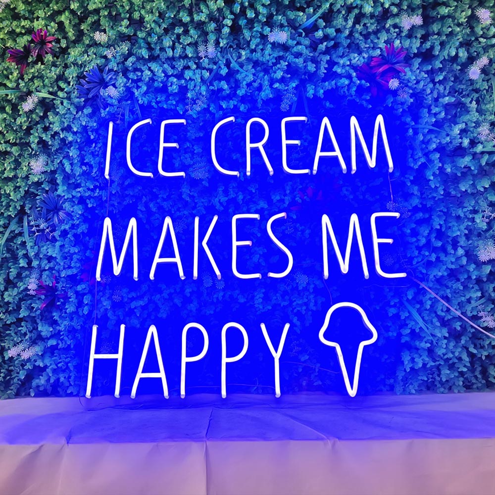 Ice Cream Makes  Me Happy - LED Neon Sign