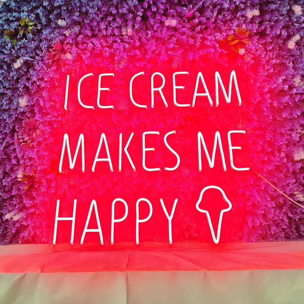 Ice Cream Makes  Me Happy - LED Neon Sign