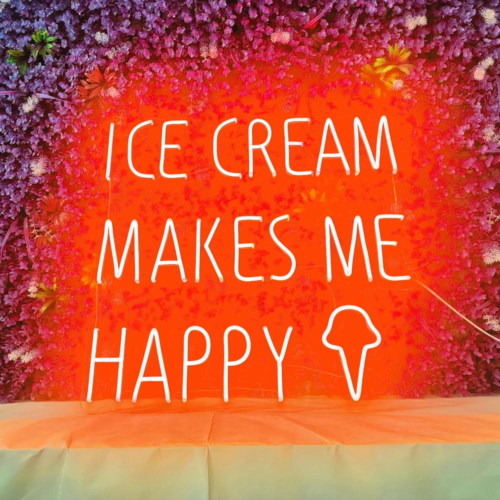 Ice Cream Makes  Me Happy - LED Neon Sign