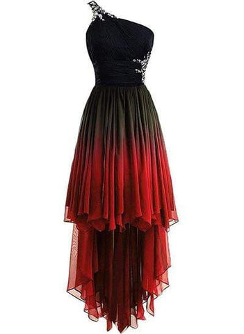 red gradient Prom dress