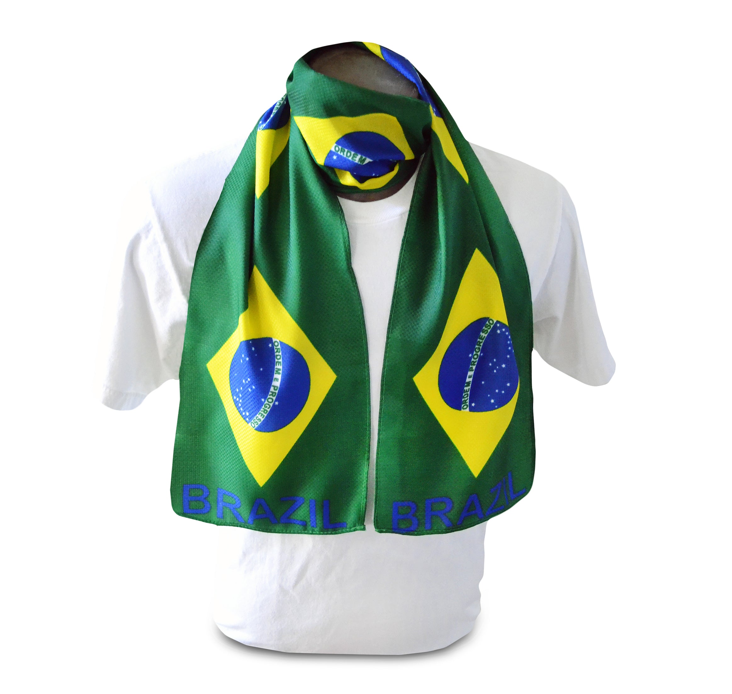 Brazil Flag Print Scarf