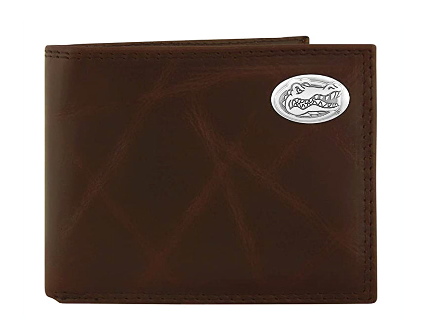 Florida Gators Wrinkle Leather Bifold Concho Wallet - NCAA