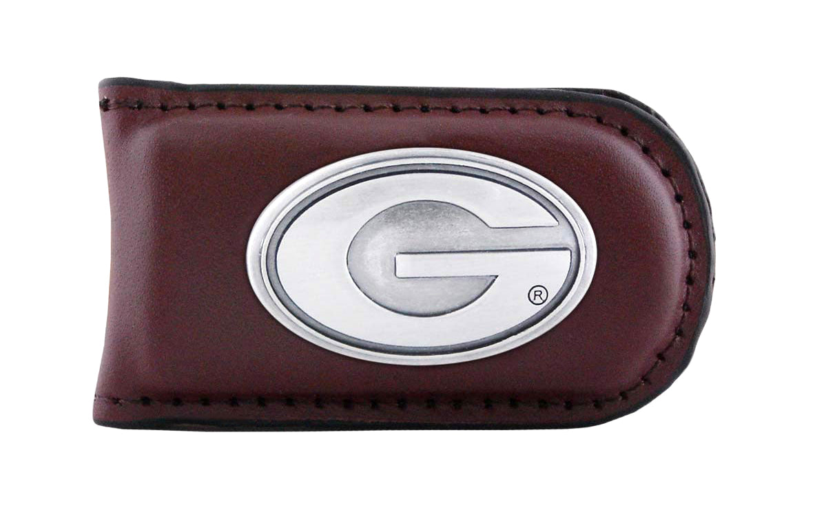 Georgia Bulldogs Leather Magnet Concho Money Clip  - NCAA