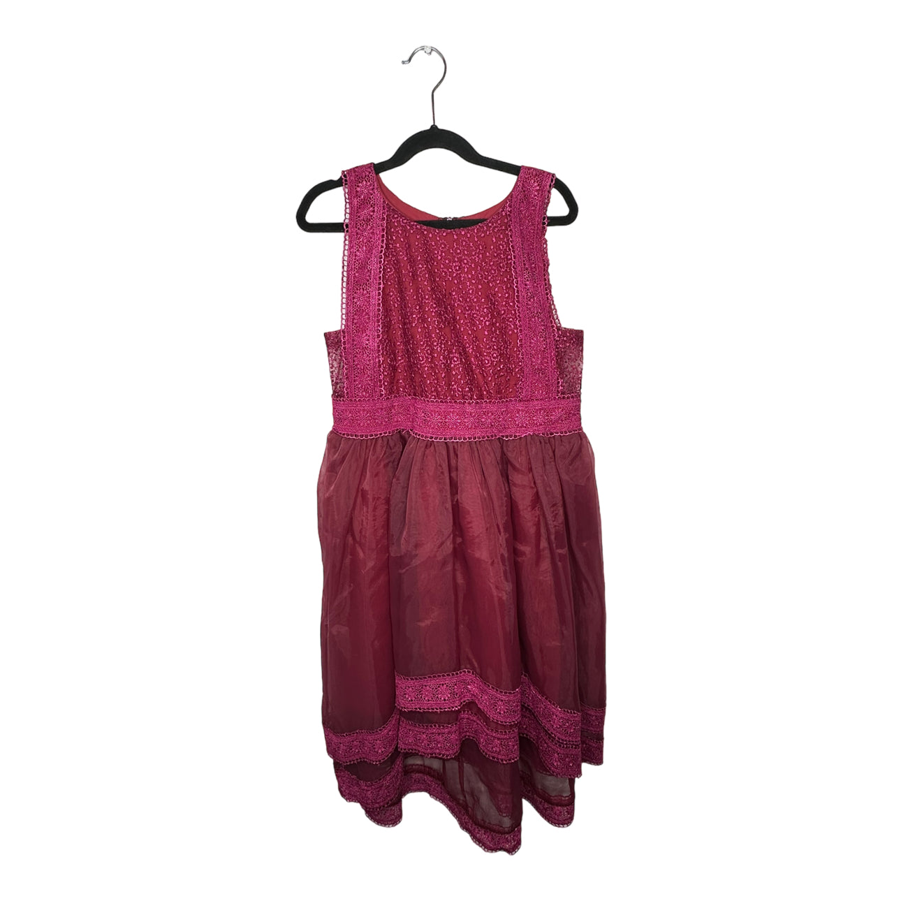 Inset Lace Chiffon Dress