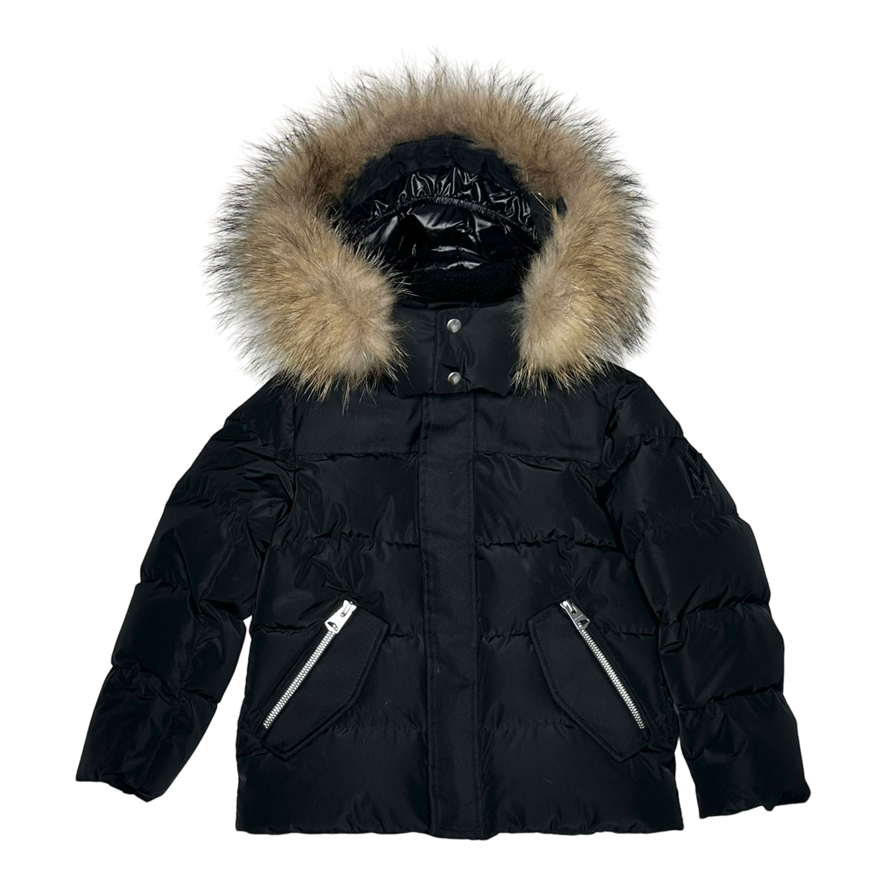 Puffer Coat with Fur Trim