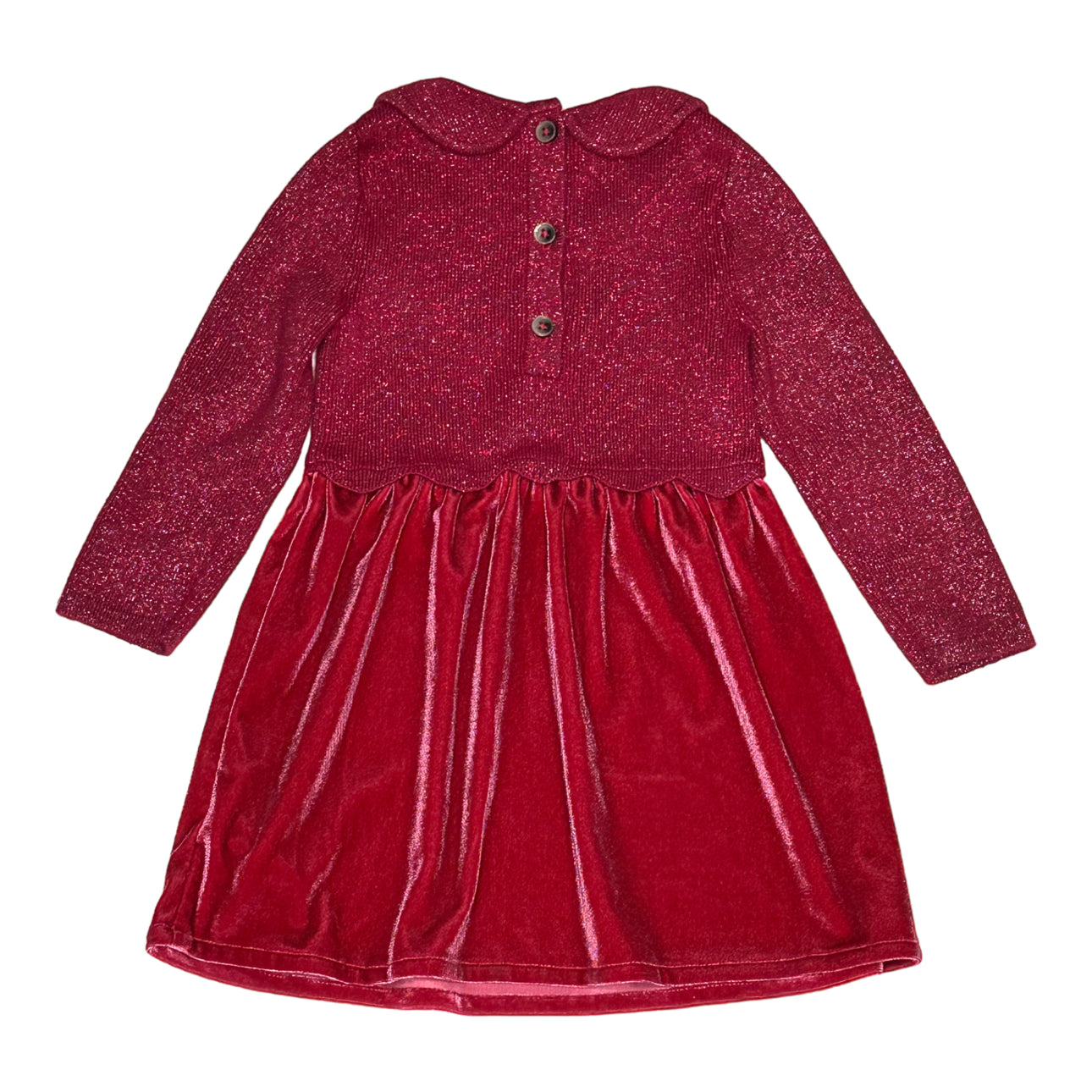 LS Woven Sparkle Velour Dress