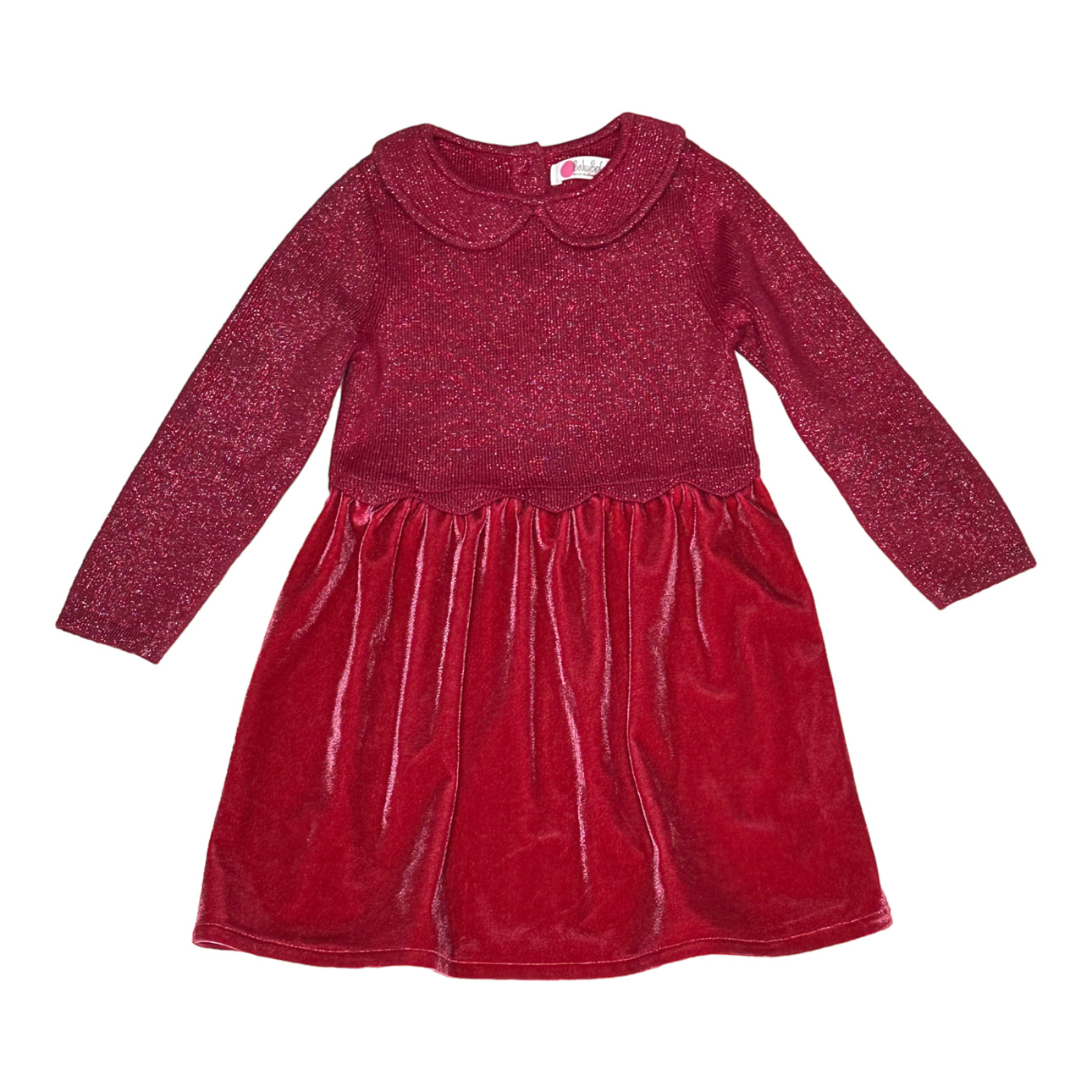 LS Woven Sparkle Velour Dress