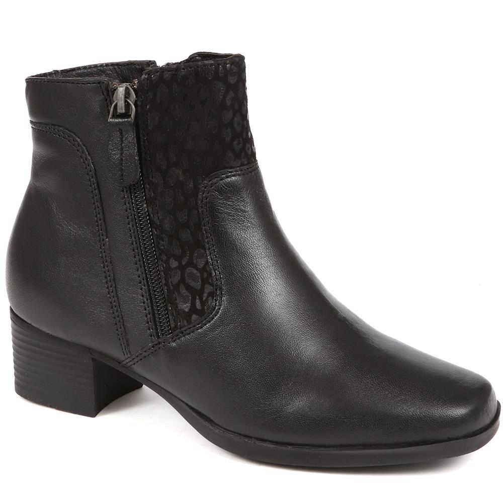 Polished Leather Heeled Ankle Boots - NAP38007 / 324 195