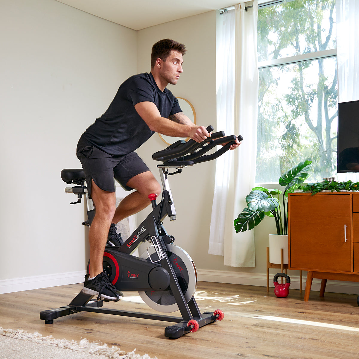 Premium Indoor Cycling Smart Stationary Bike with Exclusive SunnyFit? App Enhanced Bluetooth Connectivity