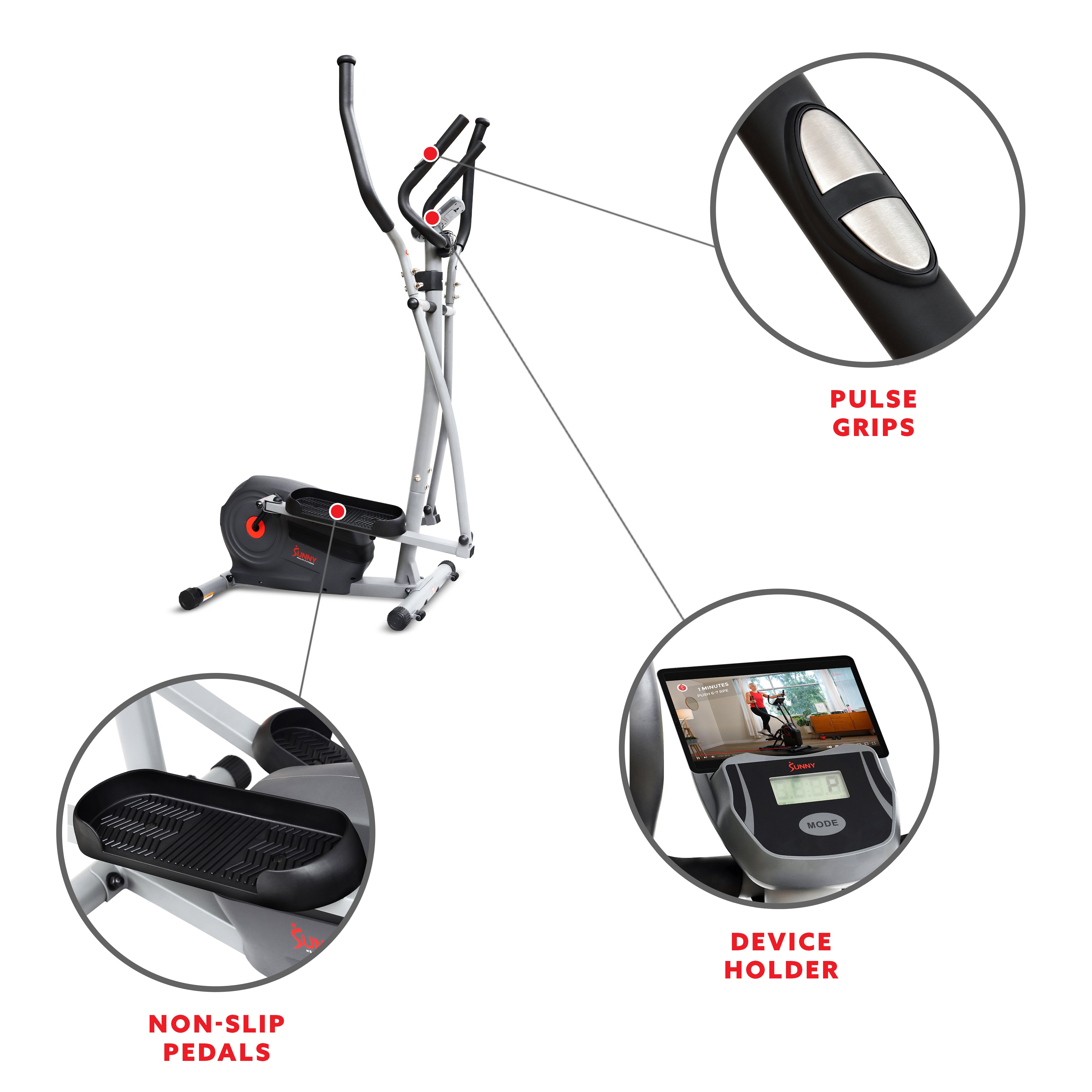 Smart Magnetic Elliptical with Exclusive SunnyFit? App Enhanced Bluetooth Connectivity