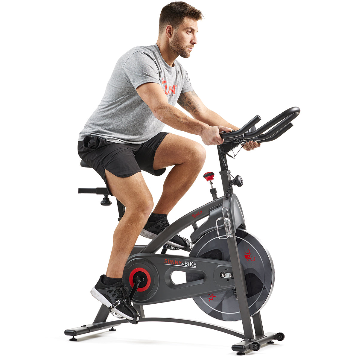 Premium Magnetic Resistance Smart Indoor Cycling Bike with Quiet Belt Drive and Exclusive SunnyFit? App Enhanced Bluetooth Connectivity