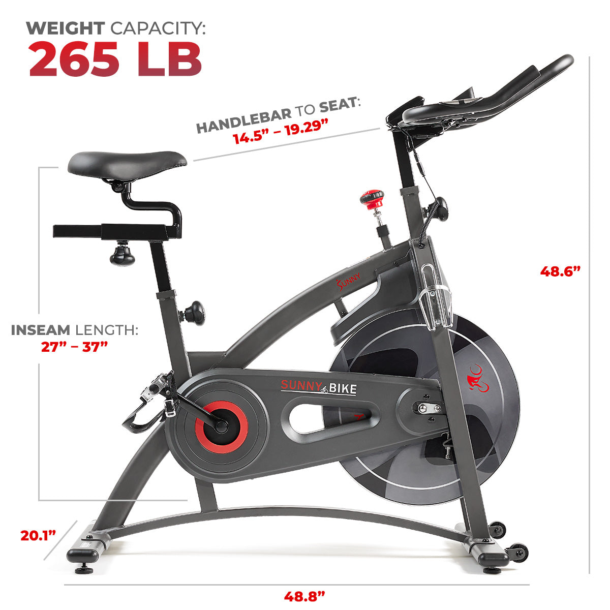 Premium Magnetic Resistance Smart Indoor Cycling Bike with Quiet Belt Drive and Exclusive SunnyFit? App Enhanced Bluetooth Connectivity