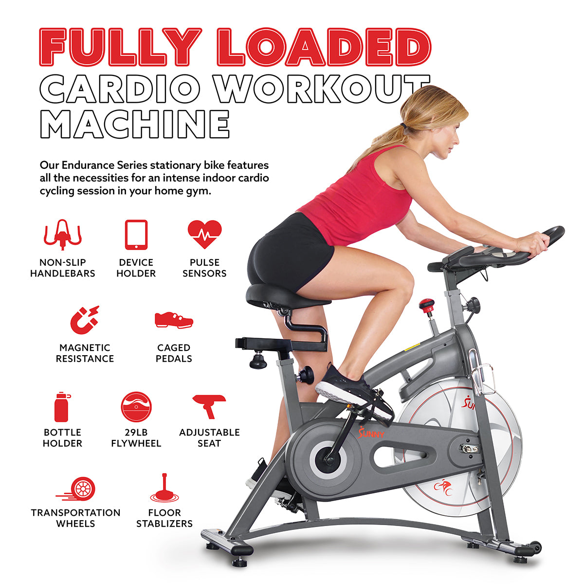 Endurance Belt Drive Magnetic Indoor Exercise Cycle Bike