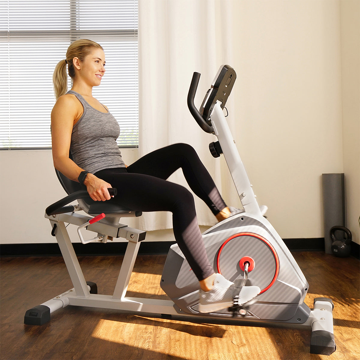 Magnetic Silent Recumbent Exercise Bike with Quiet Belt Drive Performance