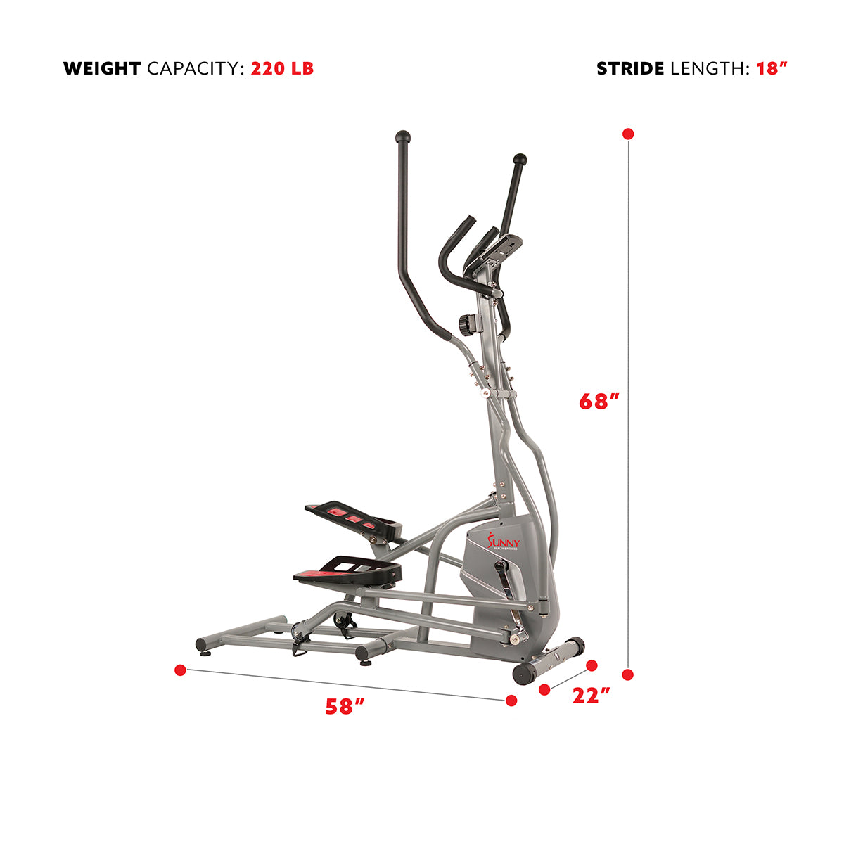Elliptical Trainer Machine Magnetic Elliptical w/ Device Holder, LCD Monitor and Heart Rate Monitor