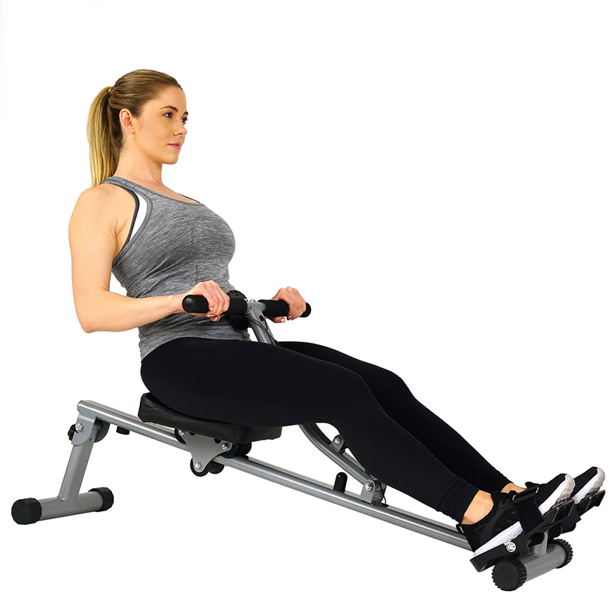 12 Adjustable Resistance Rowing Machine Rower w/ Digital Monitor