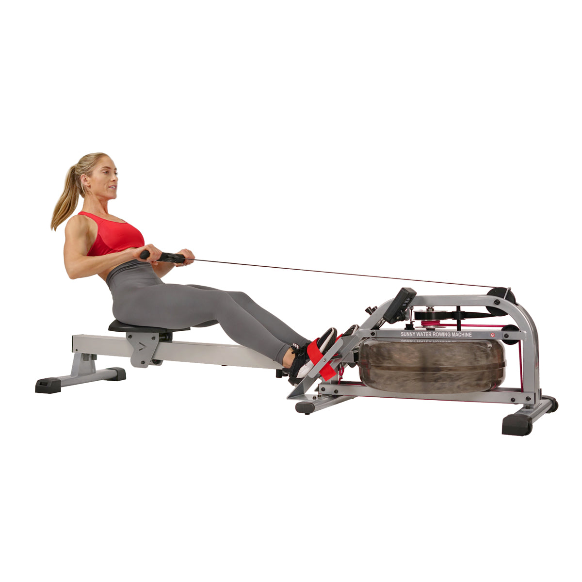 Water Rowing Machine Fitness Rower w/ LCD Monitor