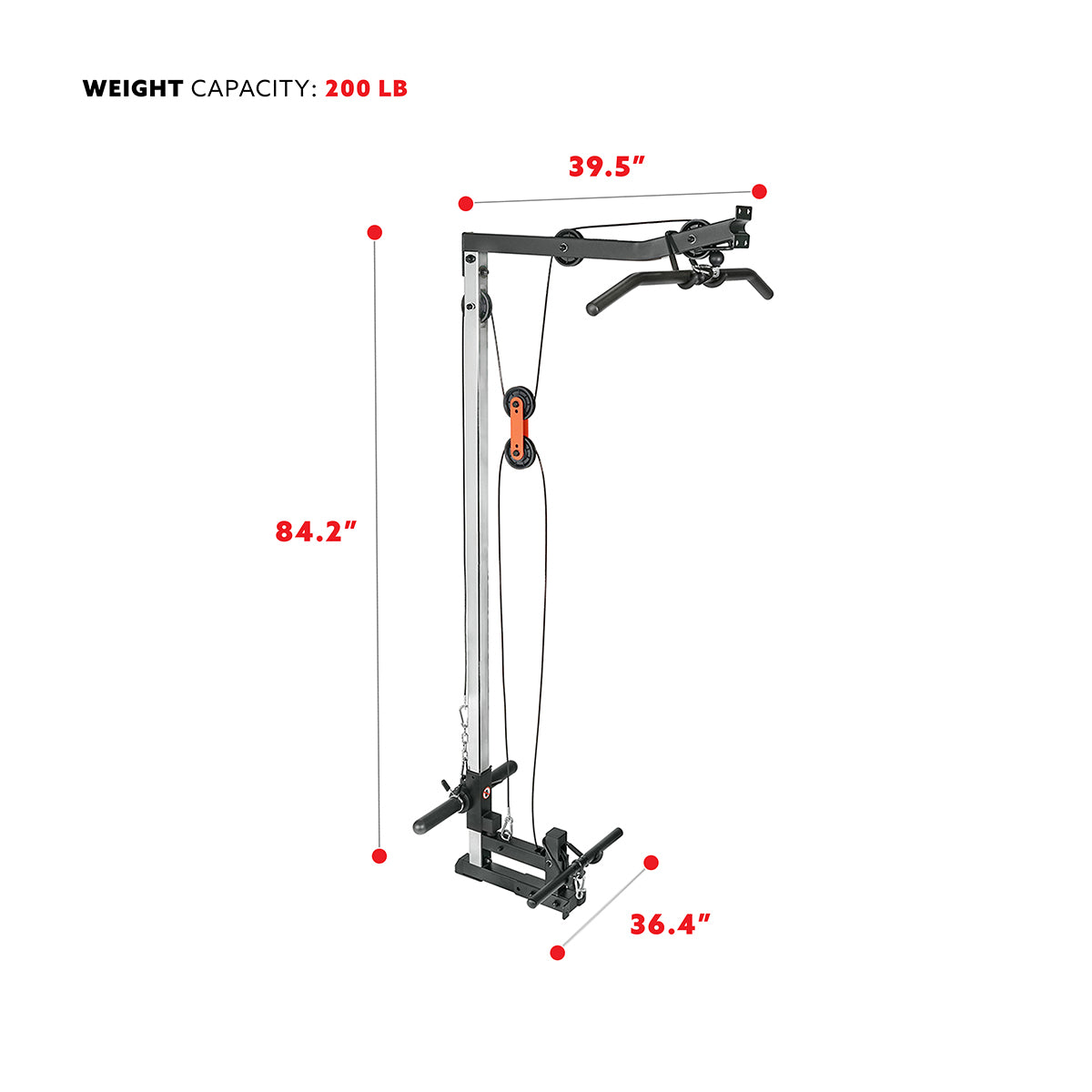 Lat Pulldown Pulley System Attachment for Power Racks