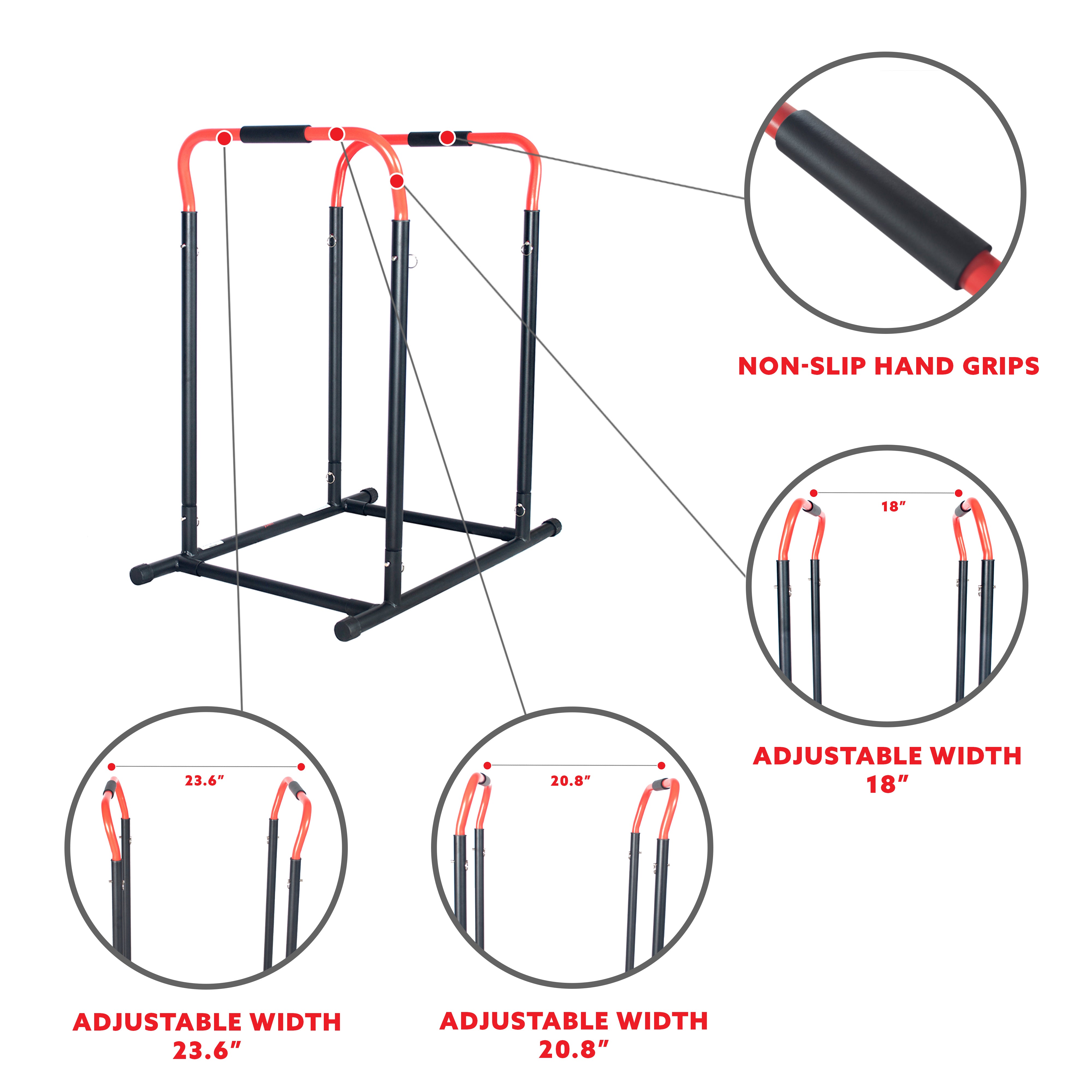 Adjustable Dip Station High Weight Capacity Dip Stand Bars