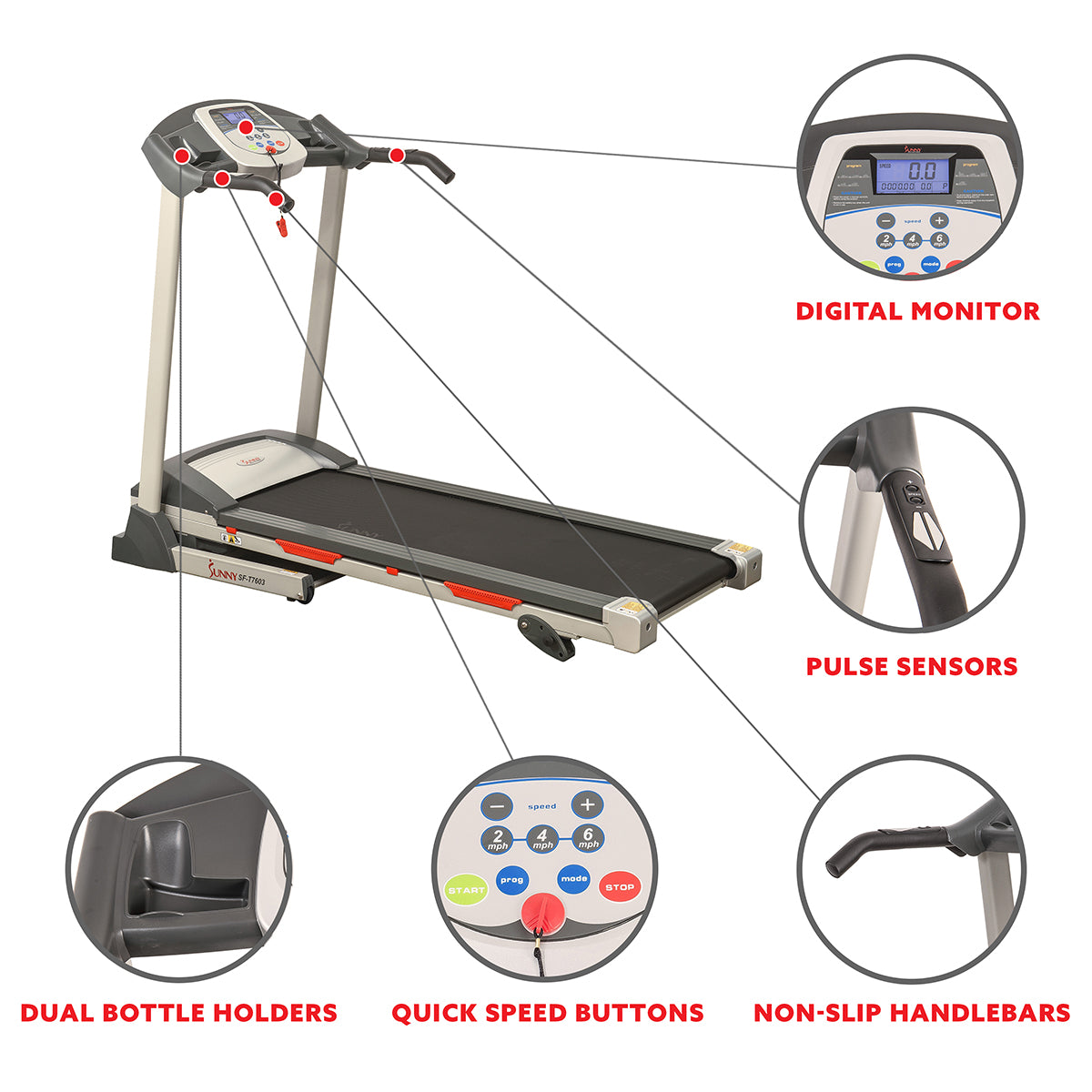 Motorized Treadmill Electronic Running Machine w/ Manual Incline