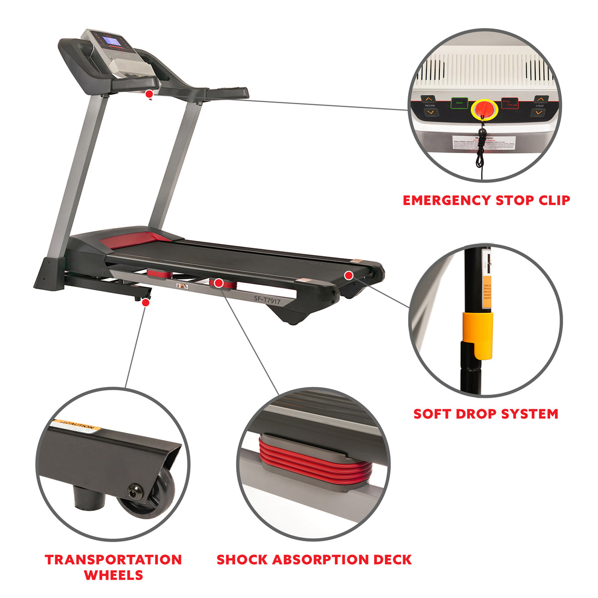 Electric Folding Treadmill with Bluetooth Speakers, Incline & Heart Rate Monitoring