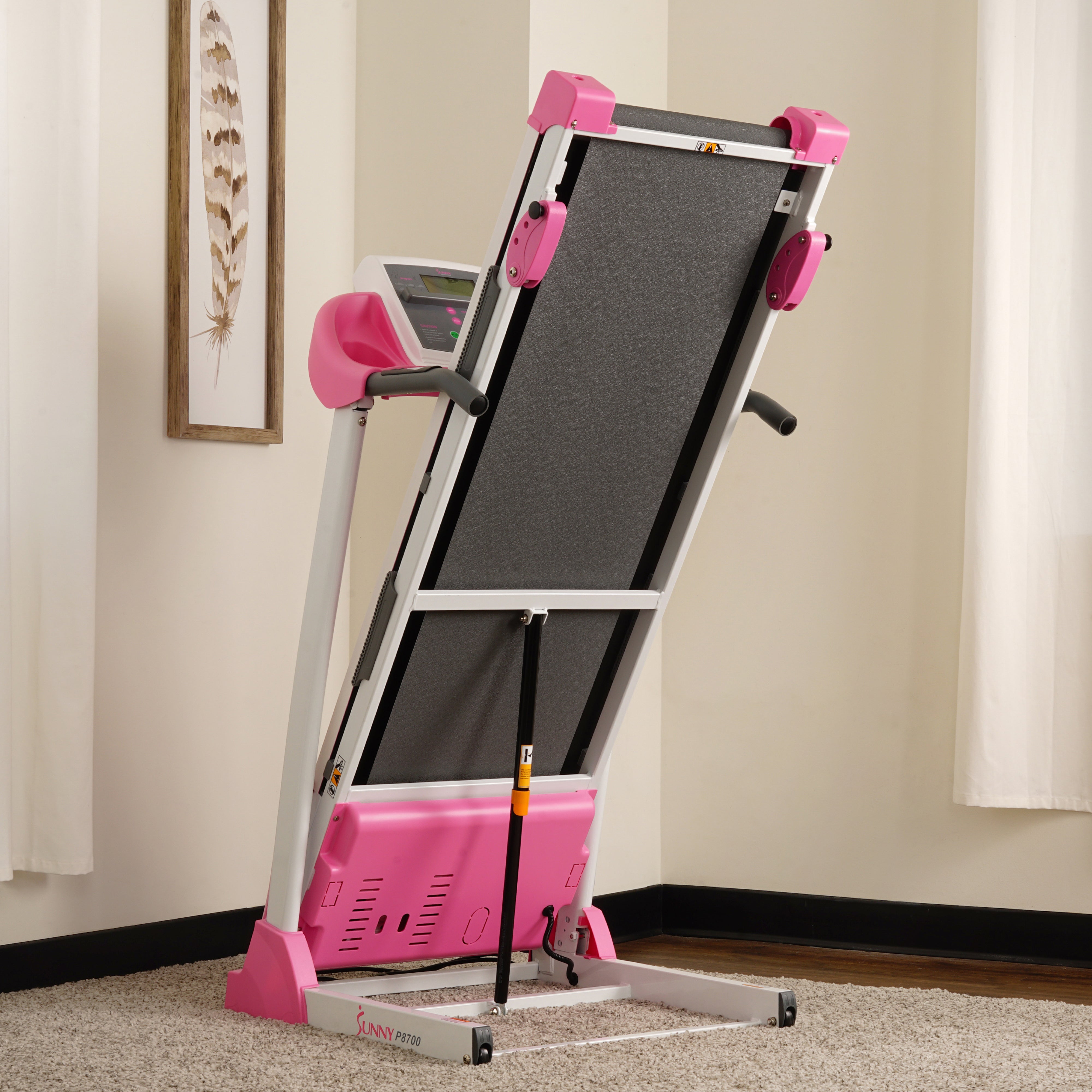 Pink Treadmill w/ Manual Incline and LCD Display