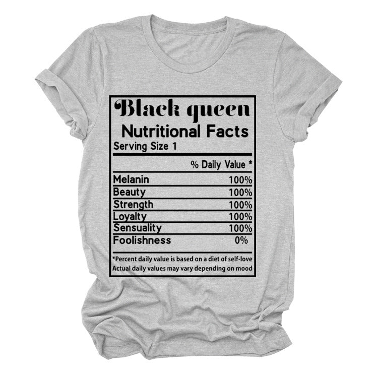 BLACK QUEEN NUTRITIONAL FACTS T-SHIRT(Women)