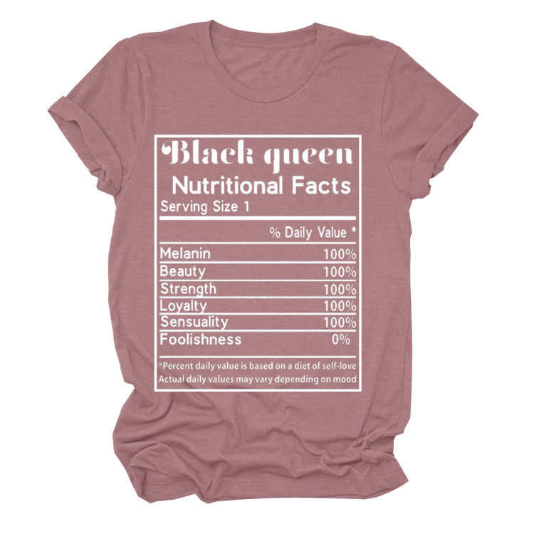BLACK QUEEN NUTRITIONAL FACTS T-SHIRT(Women)
