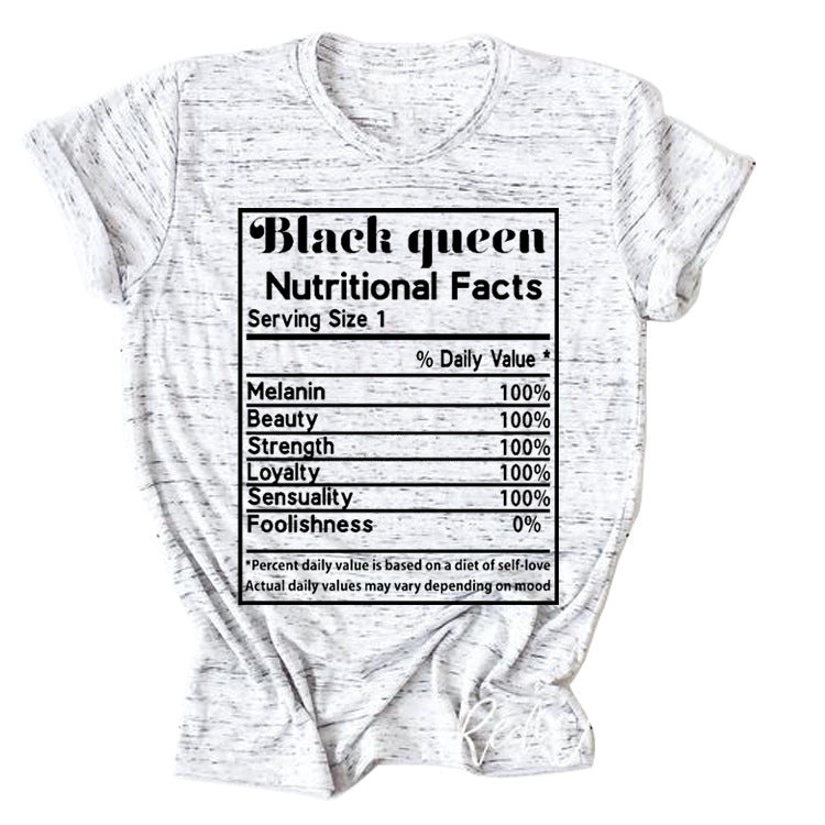 BLACK QUEEN NUTRITIONAL FACTS T-SHIRT(Women)