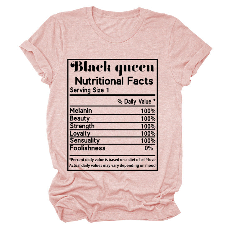 BLACK QUEEN NUTRITIONAL FACTS T-SHIRT(Women)