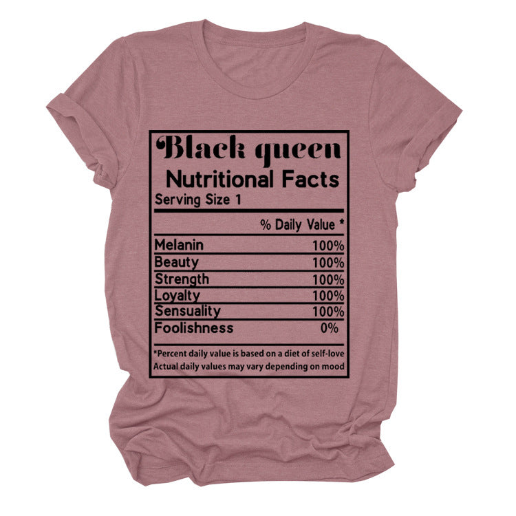 BLACK QUEEN NUTRITIONAL FACTS T-SHIRT(Women)