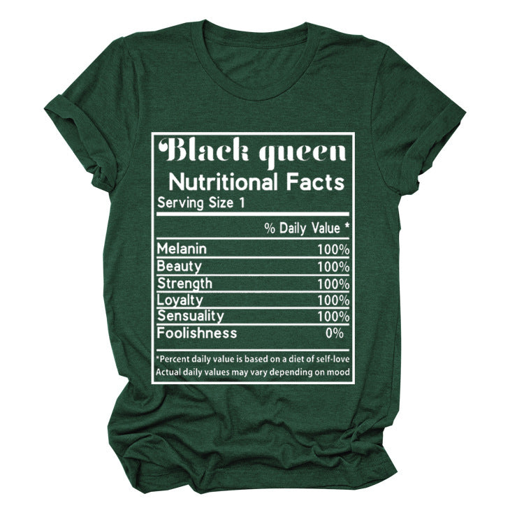 BLACK QUEEN NUTRITIONAL FACTS T-SHIRT(Women)