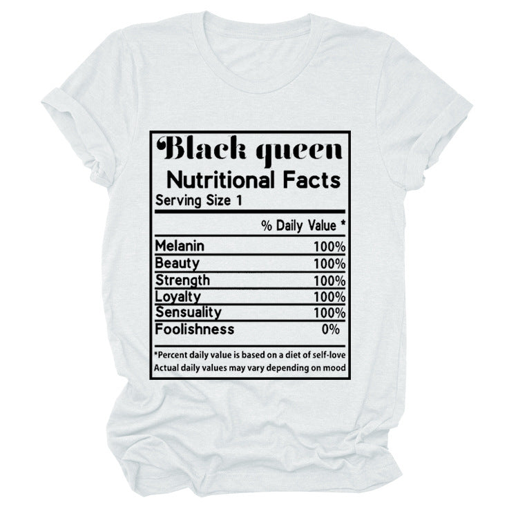 BLACK QUEEN NUTRITIONAL FACTS T-SHIRT(Women)