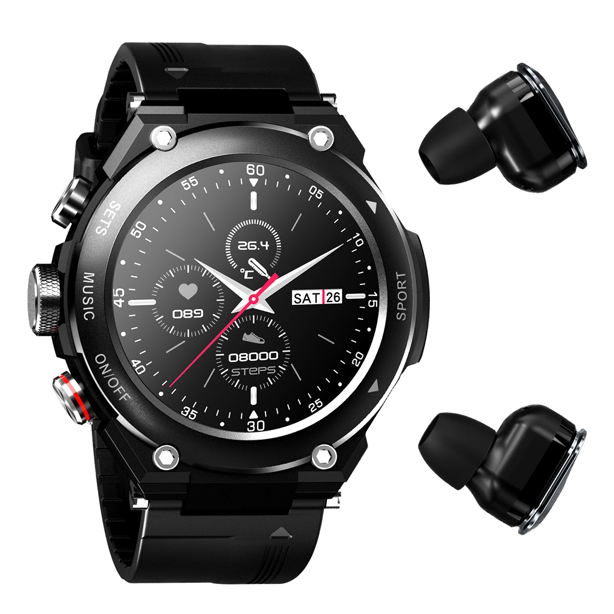 Designer Smart Watch With Wireless Earphone 2 in 1