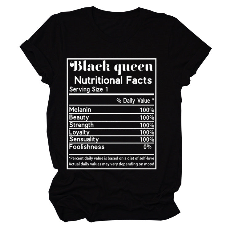 BLACK QUEEN NUTRITIONAL FACTS T-SHIRT(Women)