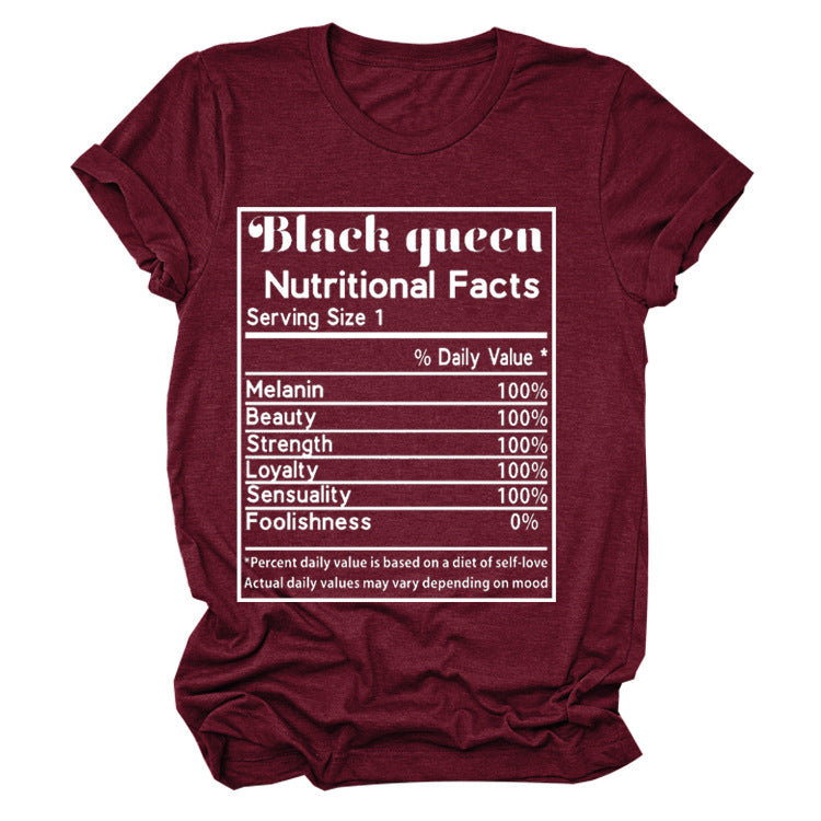 BLACK QUEEN NUTRITIONAL FACTS T-SHIRT(Women)