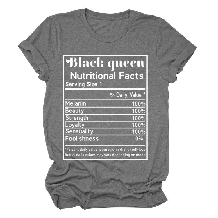BLACK QUEEN NUTRITIONAL FACTS T-SHIRT(Women)