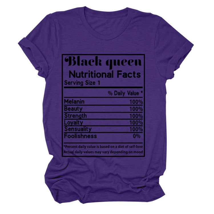 BLACK QUEEN NUTRITIONAL FACTS T-SHIRT(Women)