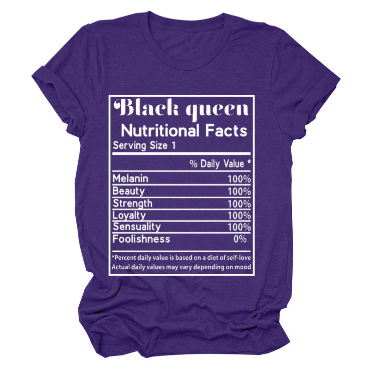 BLACK QUEEN NUTRITIONAL FACTS T-SHIRT(Women)